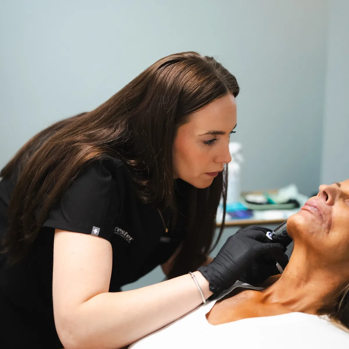 Nurse Practitioner giving an injectable treatment at Worcester BTX & Aesthetics